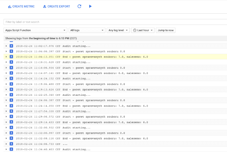 Log z Google Cloud Platform